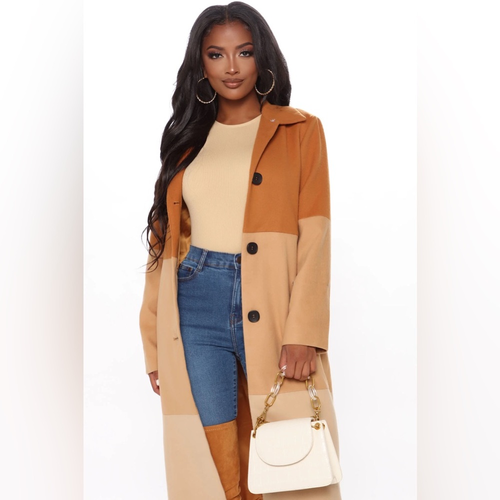 ✨NWT✨ Fashion Nova Pardon My French Coat Taupe Size Medium